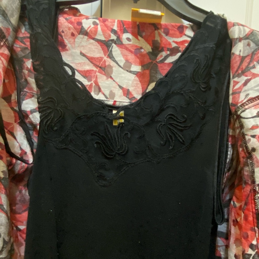 Ruby Road red and black Jacket lace top in black S 10 $20 - Picture 2 of 2